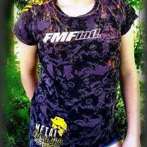 M/L custom made metal Mulisha skull fmf baby t